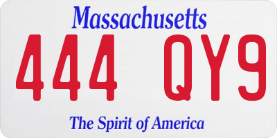 MA license plate 444QY9