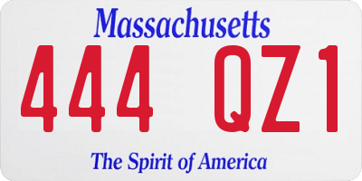 MA license plate 444QZ1