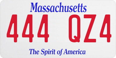 MA license plate 444QZ4