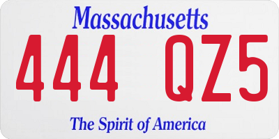 MA license plate 444QZ5