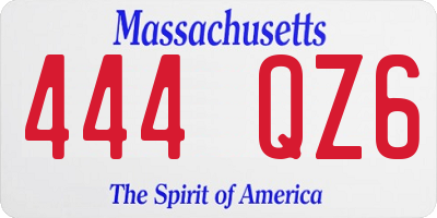 MA license plate 444QZ6