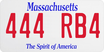 MA license plate 444RB4