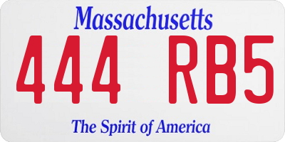 MA license plate 444RB5