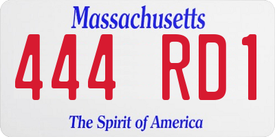 MA license plate 444RD1