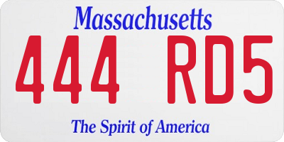 MA license plate 444RD5