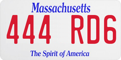 MA license plate 444RD6