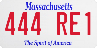 MA license plate 444RE1