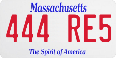 MA license plate 444RE5