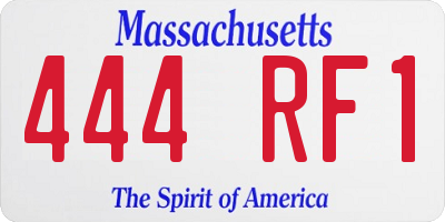 MA license plate 444RF1