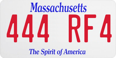 MA license plate 444RF4