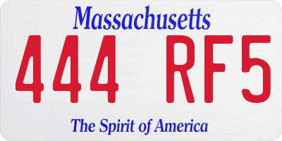 MA license plate 444RF5