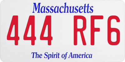 MA license plate 444RF6