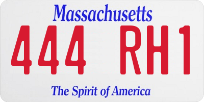 MA license plate 444RH1