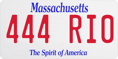 MA license plate 444RI0