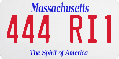 MA license plate 444RI1