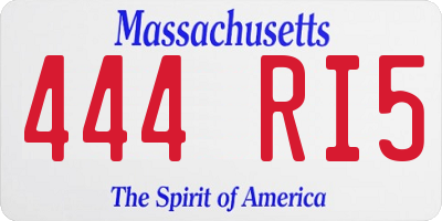 MA license plate 444RI5