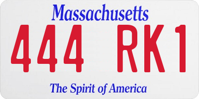 MA license plate 444RK1