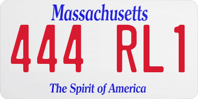 MA license plate 444RL1