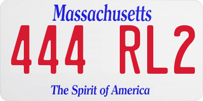 MA license plate 444RL2