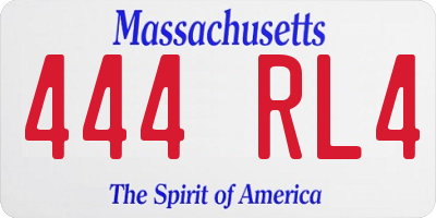 MA license plate 444RL4