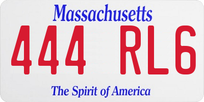 MA license plate 444RL6