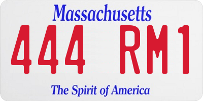 MA license plate 444RM1