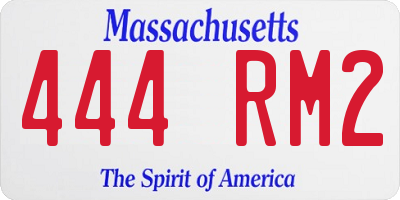 MA license plate 444RM2