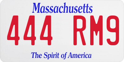 MA license plate 444RM9