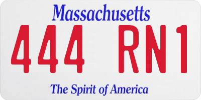 MA license plate 444RN1