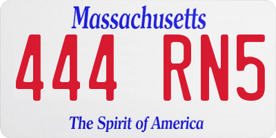 MA license plate 444RN5