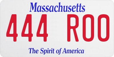 MA license plate 444RO0