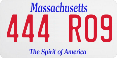 MA license plate 444RO9