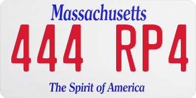 MA license plate 444RP4