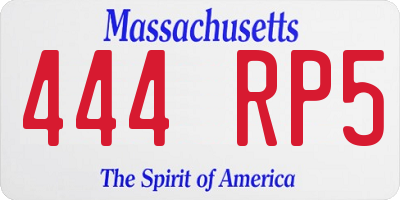 MA license plate 444RP5