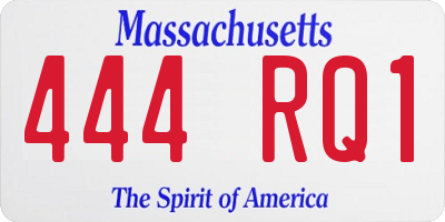 MA license plate 444RQ1