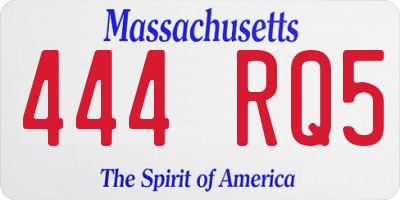MA license plate 444RQ5