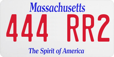 MA license plate 444RR2