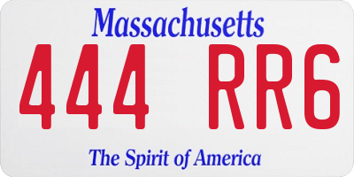 MA license plate 444RR6