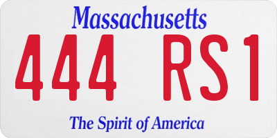 MA license plate 444RS1