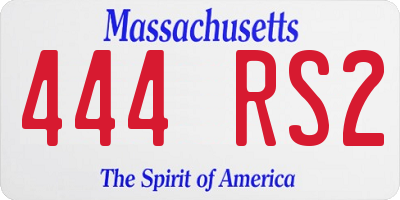 MA license plate 444RS2