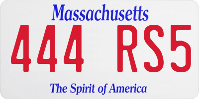MA license plate 444RS5
