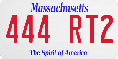 MA license plate 444RT2