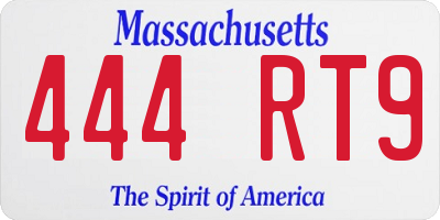 MA license plate 444RT9