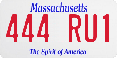MA license plate 444RU1