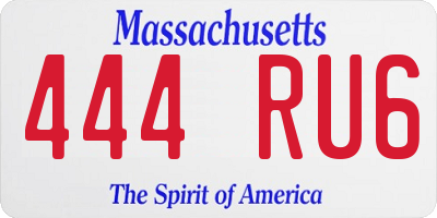 MA license plate 444RU6