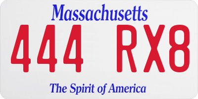 MA license plate 444RX8