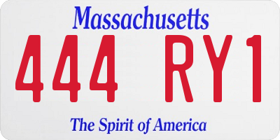 MA license plate 444RY1