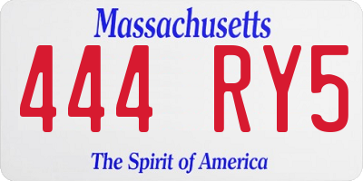 MA license plate 444RY5