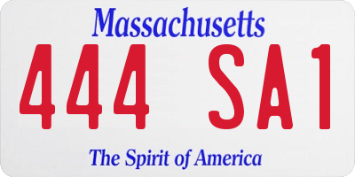 MA license plate 444SA1