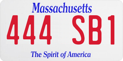 MA license plate 444SB1